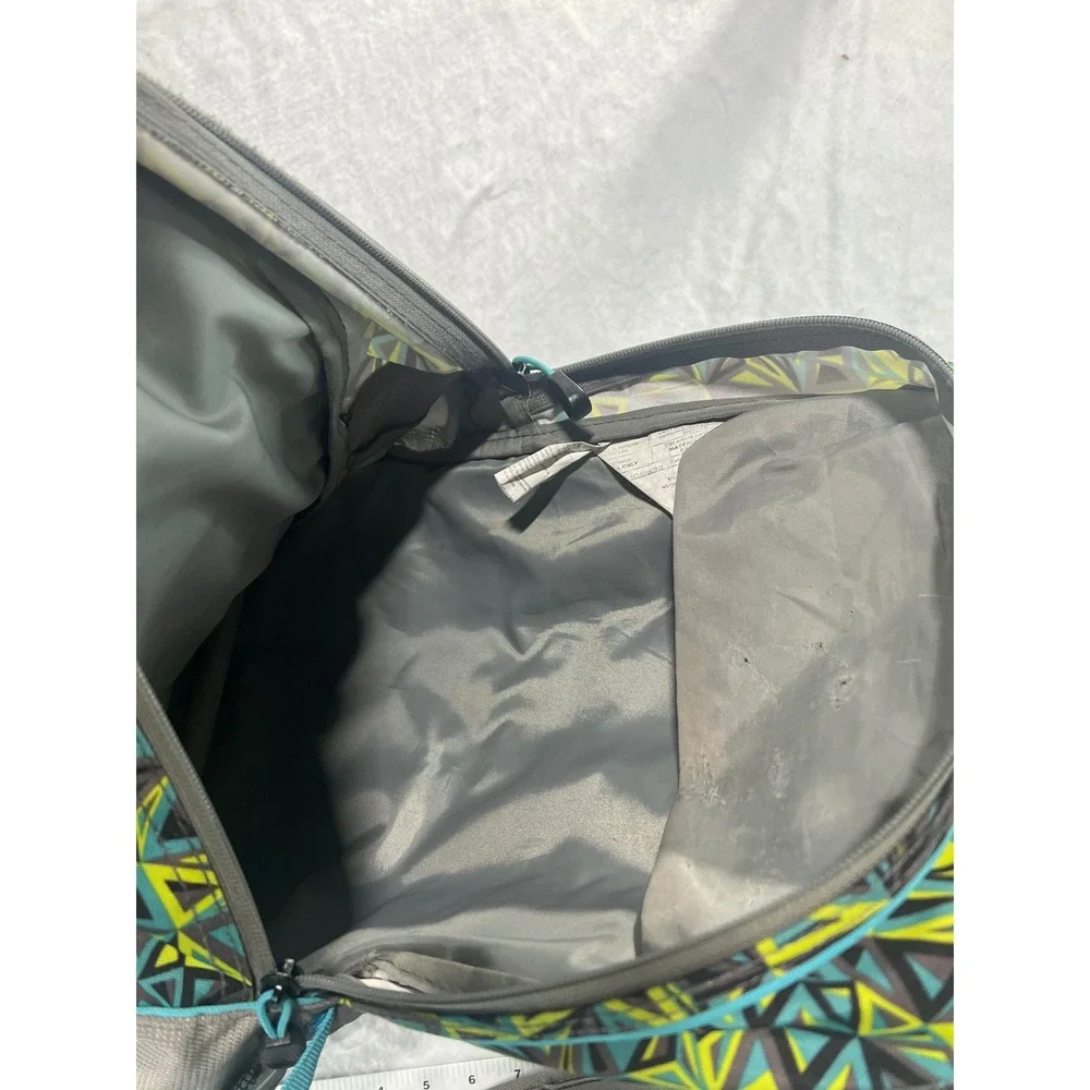 High Sierra Geometric Backpack Gray Lime Teal Suspension Strap School Bag
